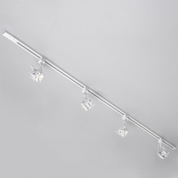 2 metre Track Light Kit with 4 Greenwich Heads and LED Bulbs - White - thumbnail 3