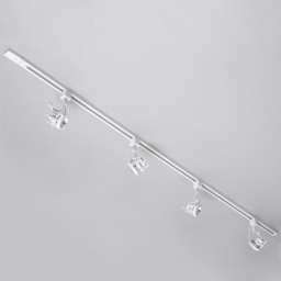 2 metre Track Light Kit with 4 Greenwich Heads and LED Bulbs - White - thumbnail 2