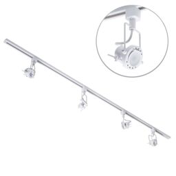 2 metre Track Light Kit with 4 Greenwich Heads and LED Bulbs - White - thumbnail 1