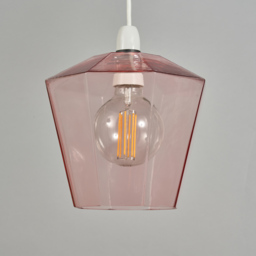 Tethys Glass Easy to Fit Pendant Shade - Pink - thumbnail 3