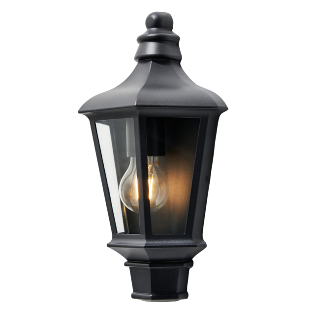 Perry Outdoor Traditional Half Lantern - Black - image 1