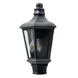 Perry Outdoor Traditional Half Lantern - Black - thumbnail 5