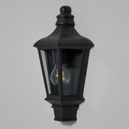 Perry Outdoor Traditional Half Lantern - Black - thumbnail 3