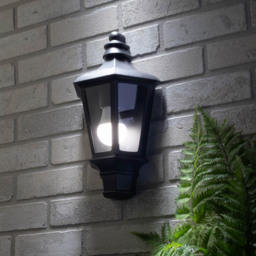 Perry Outdoor Traditional Half Lantern - Black - thumbnail 8
