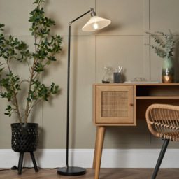 Aya 1 Light Industrial Floor Lamp - Satin Nickel - thumbnail 7