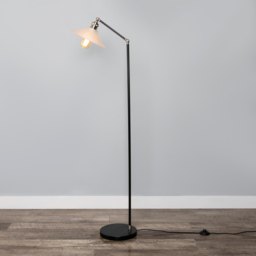 Aya 1 Light Industrial Floor Lamp - Satin Nickel - thumbnail 2