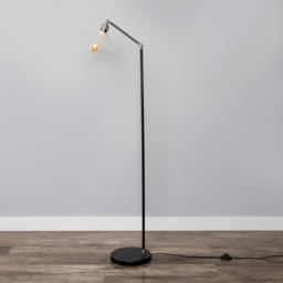 Aya 1 Light Industrial Floor Lamp - Satin Nickel - thumbnail 3