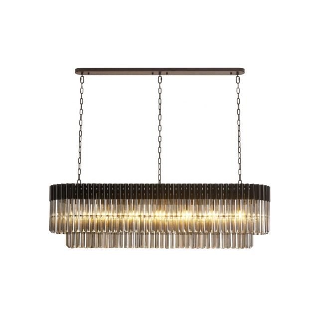 Visconte Cascata 7 Light Rectangular Prism Ceiling Pendant - Black - image 1