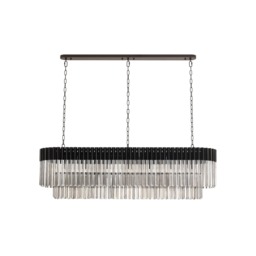 Visconte Cascata 7 Light Rectangular Prism Ceiling Pendant - Black - thumbnail 2