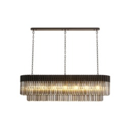 Visconte Cascata 7 Light Rectangular Prism Ceiling Pendant - Black