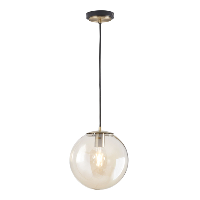 Gaio 1 Light Ceiling Pendant with Champagne Shade - Brass - image 1