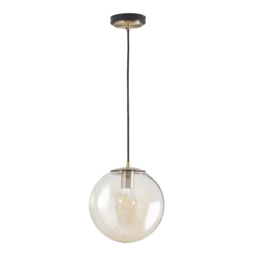 Gaio 1 Light Ceiling Pendant with Champagne Shade - Brass - thumbnail 5