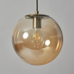 Gaio 1 Light Ceiling Pendant with Champagne Shade - Brass - thumbnail 3