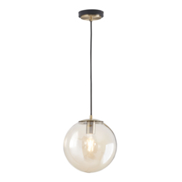 Gaio 1 Light Ceiling Pendant with Champagne Shade - Brass - thumbnail 1