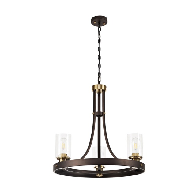 Visconte Gotica 3 Light Ceiling Pendant - Bronze - image 1