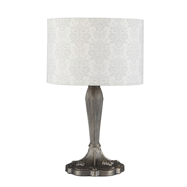 Tiffany Style Table Lamp with Grey Shade - Antique Brass - image 1
