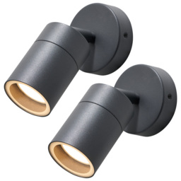 2 Pack of Kenn 1 Light Adjustable Outdoor Wall Lights - Anthracite - thumbnail 1