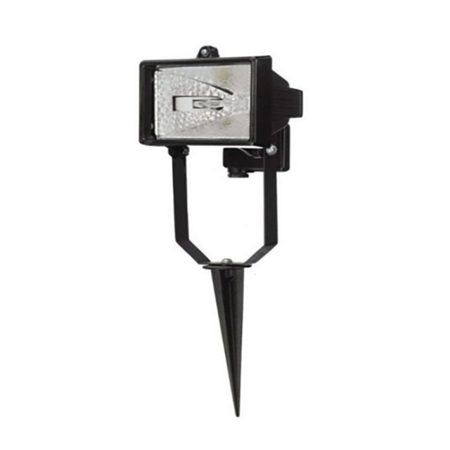 1 Light Outdoor Spike Security Flood Light - Black - image 1