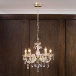 Marie Therese 5 Light Dual Mount Chandelier - Gold with LED Bulbs - thumbnail 5