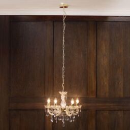 Marie Therese 5 Light Dual Mount Chandelier - Gold with LED Bulbs - thumbnail 4