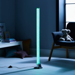 Glow Shimmer Cylinder Colour Changing LED Floor Lamp - Chrome - thumbnail 7
