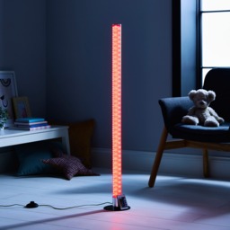 Glow Shimmer Cylinder Colour Changing LED Floor Lamp - Chrome - thumbnail 8
