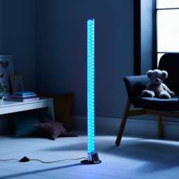Glow Shimmer Cylinder Colour Changing LED Floor Lamp - Chrome - thumbnail 6