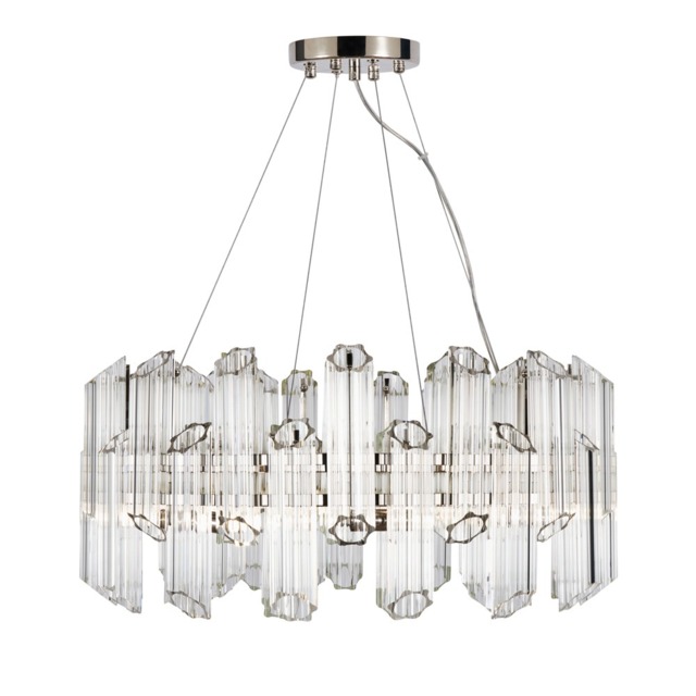 Visconte Napoli 8 Light Ceiling Pendant Light - Nickel - image 1