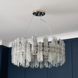 Visconte Napoli 8 Light Ceiling Pendant Light - Nickel - thumbnail 7