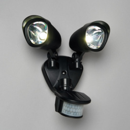 Lune Outdoor Twin LED Flood Light With PIR Sensor - Black - thumbnail 2