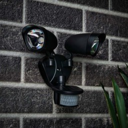 Lune Outdoor Twin LED Flood Light With PIR Sensor - Black - thumbnail 7