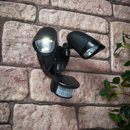 Lune Outdoor Twin LED Flood Light With PIR Sensor - Black - thumbnail 5