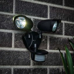 Lune Outdoor Twin LED Flood Light With PIR Sensor - Black - thumbnail 6