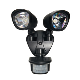 Lune Outdoor Twin LED Flood Light With PIR Sensor - Black - thumbnail 8