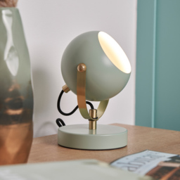 Eyeball Table Lamp - Sage and Satin Brass - thumbnail 7