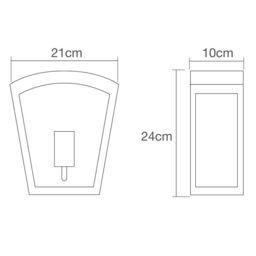 Hamble Outdoor Lantern Curved Wall Light - Black - thumbnail 6