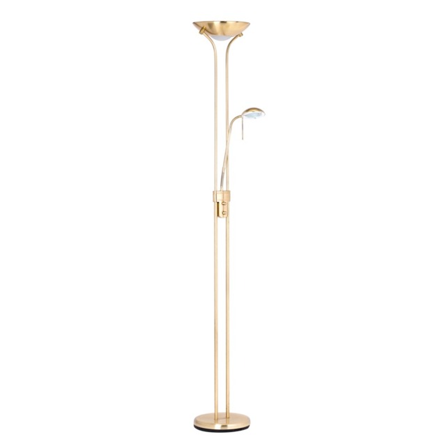 Mother and Child 2 Light Floor Lamp with Bulbs - Satin Brass - image 1
