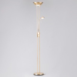 Mother and Child 2 Light Floor Lamp with Bulbs - Satin Brass - thumbnail 2