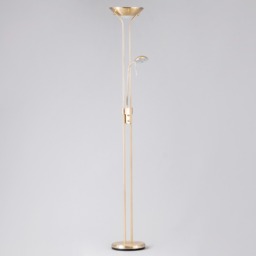 Mother and Child 2 Light Floor Lamp with Bulbs - Satin Brass - thumbnail 3