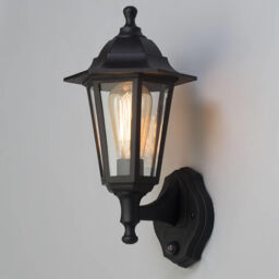 Neri Outdoor Polycarbonate Wall Lantern with PIR Sensor - Black - thumbnail 3