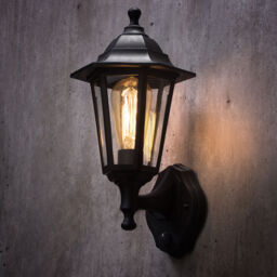 Neri Outdoor Polycarbonate Wall Lantern with PIR Sensor - Black - thumbnail 5
