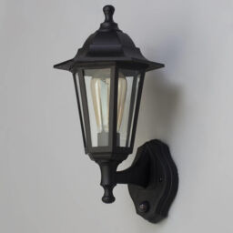 Neri Outdoor Polycarbonate Wall Lantern with PIR Sensor - Black - thumbnail 2