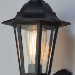 Neri Outdoor Polycarbonate Wall Lantern with PIR Sensor - Black - thumbnail 4