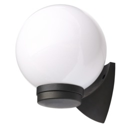 Lancaster Outdoor Globe Wall Light - Black - thumbnail 1