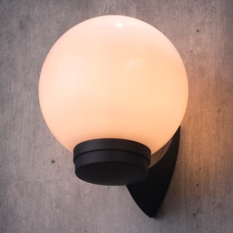 Lancaster Outdoor Globe Wall Light - Black - thumbnail 6