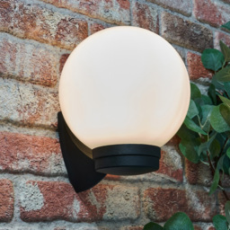 Lancaster Outdoor Globe Wall Light - Black - thumbnail 5