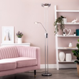 Mother and Child 2 Light Floor Lamp with Bulbs - Polished Chrome - thumbnail 6