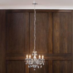 Marie Therese Chandelier 5 Light Dual Mount - Silver - thumbnail 7