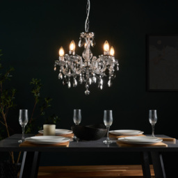 Marie Therese Chandelier 5 Light Dual Mount - Silver - thumbnail 4