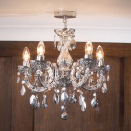 Marie Therese Chandelier 5 Light Dual Mount - Silver - thumbnail 8